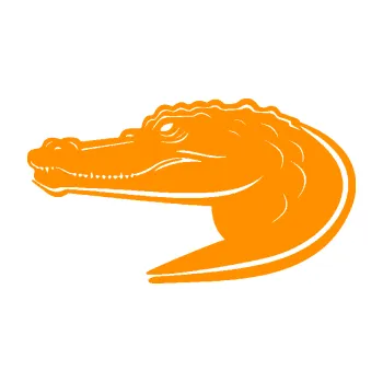 Samolepící dekorace SAMOLEPKA Krokodýl 004 levá (06 - oranžová) NA AUTO, NÁLEPKA, FÓLIE, POLEP, TUNING, VLASTNÍ TEXT, TISK, AUTOSAMOLEPKY.cz, POLEPY, OBRÁZEK, LOGO, SAMOLEPKY