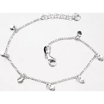 Šperk Dámský náramek stříbro 925 srdíčky B1603009-0331-SLX délka 17 cm