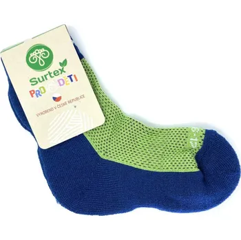 Ponožky Surtex 70% Merino Modré se zelenou 18 - 19