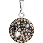 Stříbrný přívěsek s krystaly Swarovski mix barev kulatý 34225.4 colorado