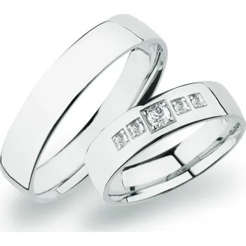 Prsten Snubní prsteny bílé zlato 585 zirkon 0.125 ct G/SI sP-273 SP-273B