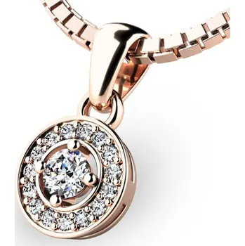 Přívěsek Dámský přívěsek růžové zlato 585/1000 přírodní diamant 0.245 ct G/SI briliantový 10922-CV-DIA bez řetízku