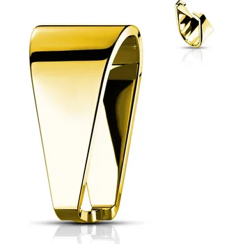 Materiál na výrobu šperku Šperky4U Ocelový závěs - šlupna zlacená 4 x 9 mm - OK1300-09