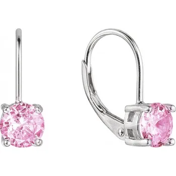 Náušnice Stříbrné náušnice dětské kulaté se zirkony 11477.3 rose