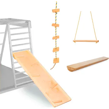 Dětské hřiště Sada Game Cliff - hrazda, kladina, oboustranná skluzavka a lanový žebřík k dětskému hřišti