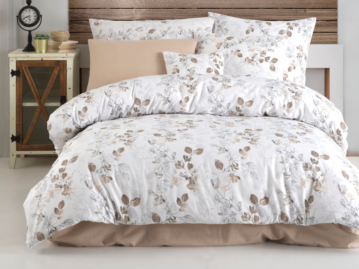 Brotex Povlečení krep 140x200, 70x90 cm Adalia natur Zapínání: zipový uzávěr