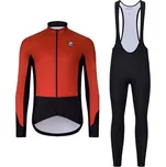 HOLOKOLO Cyklistická zimní bunda a kalhoty - CLASSIC - černá/červená