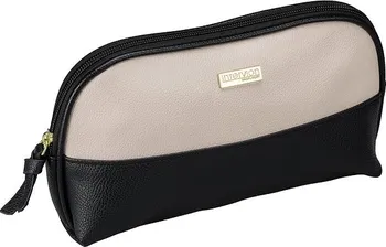 Kosmetická taška Intervion Kosmetická koženková taška 25 x 15 x 7 cm starorůžová/černá