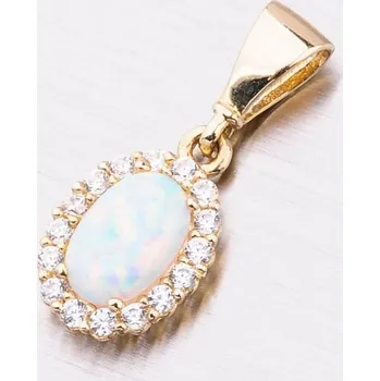 Přívěsek Dámský přívěsek žluté zlato 585 zirkon opál 13-364