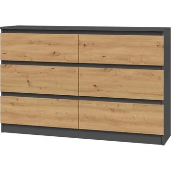 Komoda FALCO Komoda Malvína M6 120 antracit/dub artisan