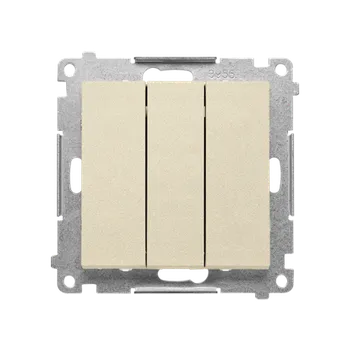 vypínač SIMON TW31L.01/144 Spínač 3 násobný s LED podsvětlením (přístroj se 3 kryty), řazení 1So+1So+1So, 10