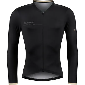 cyklistický dres Dres FORCE GOLD dlouhý rukáv, černý Velikost: M