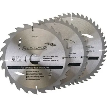 Pilový kotouč Silverline 408979 3 ks 205 x 30 x 25/18/16 mm 20/24/48 zubů