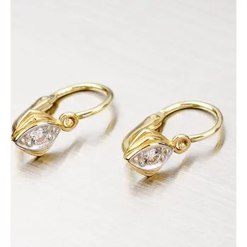 Náušnice Dětské náušničky žluté zlato 585 zirkon 52DN-1897ZB