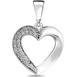 Lillian Vassago Přívěsek v bílém zlatě se zirkony, srdíčko LLV98-GP068W
