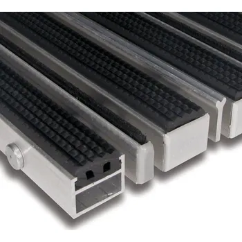 Rohožka Hliníková gumová čistící vstupní kartáčová venkovní rohož Alu Extra - 60 x 90 x 2,7 cm