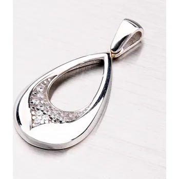 Přívěsek Dámský přívěsek stříbro 925 zirkon ve tvaru slzy ze stříbra ZS-044P-OKS