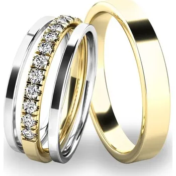 Prsten Snubní prsteny žluté zlato 585 zirkon 0.208 ct G/SI set snubních SP-61061-SET04