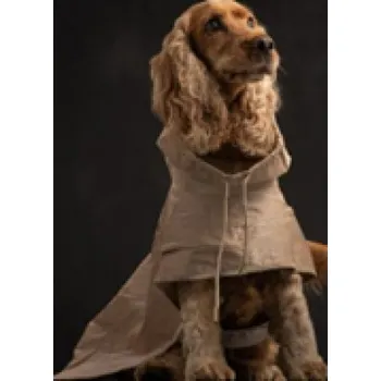 Obleček pro psa LIU JO Pláštěnka pro psy medová lesklá s límcem a suchým zipem vel. XS