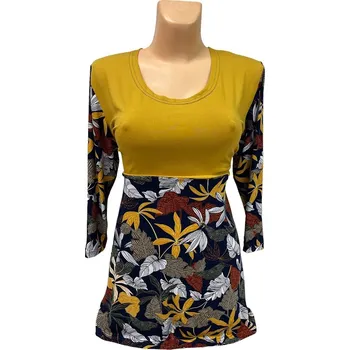 Dámská tunika Kombinovaná halenka MÍŠA, Barva Jako na obrázku, Velikost XXL 48, Materiál 96% Viskoza 4% Lycra