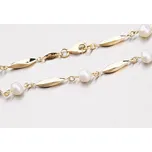 Dámský řetízek žluté zlato 585 perly 45-1711 délka 50 cm