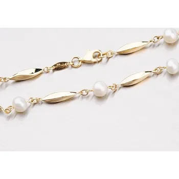 Oblečení a móda Dámský řetízek žluté zlato 585 perly 45-1711 délka 50 cm