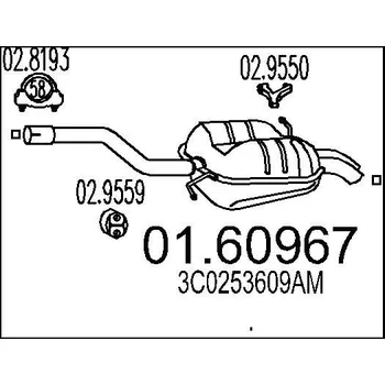 Auto-moto Zadní tlumič výfuku MTS 01.60967