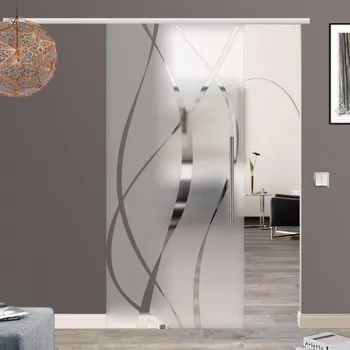 Interiérové dveře Amod Sfinga skleněné posuvné dveře 900x2175 mm s madlem