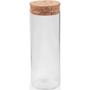 Dóza na potraviny Skleněná lahvička / dóza s korkem 2 (47x120 mm) transparent