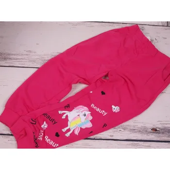 Tepláky Sezon L2219 sytě růžové malinové s jednorožcem velikost oblečení - děti: 128