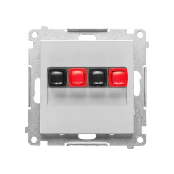 Elektrická zásuvka SIMON TGL2.01/143 Zásuvka reproduktorová 2 násobná s popisným polem (přístroj s krytem), pro připoje