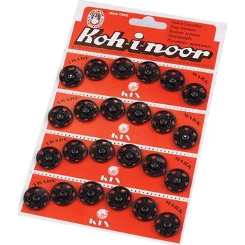 Knoflík KOH-I-NOOR KIN kovové patentky 19 mm 24 ks černá