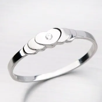 Prsten Dámský prsten bílé zlato 585 zirkon romantický DZ1876-B velikost 60