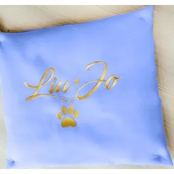 Pelíšek pro psa LIU JO Bambusový pelíšek s 3D zlatou výšivkou avio vel. S-M (70*55 cm)