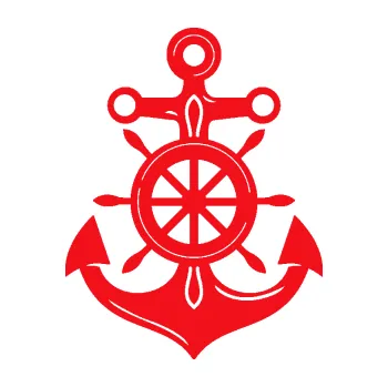 Samolepící dekorace SAMOLEPKA Kotva 005 pravá s kormidlem (10 - červená) NA AUTO, NÁLEPKA, FÓLIE, POLEP, TUNING, VLASTNÍ TEXT, TISK, AUTOSAMOLEPKY.cz, POLEPY, OBRÁZEK, LOGO, SAMOLEPKY