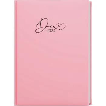 Diář Baloušek Tisk Oskar Pastelo A5 týdenní 2024 růžový