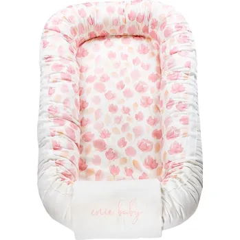Hnízdečko pro miminko Senna baby enie baby Hnízdečko do postýlky SATINE pink leaves