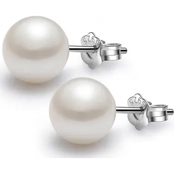 Náušnice Majya Stříbrné náušnice IVONA II | Bílá perla Ag/; ≤1,53 g 10469