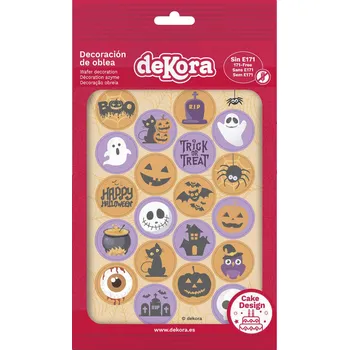 Jedlá dekorace na dort Dekora Jedlý papír na cupcakes 3,4 cm 20 ks Halloween