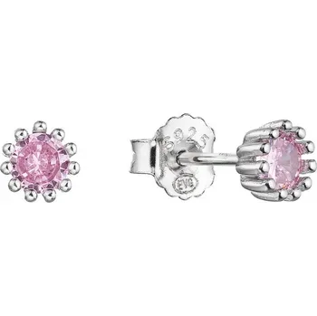 Náušnice Stříbrné náušnice pecky kulaté se zirkonem 11436.3 pink