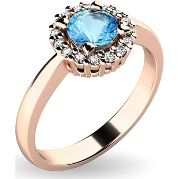 Prsten Dámský prsten přírodní diamant 0.50 ct G/SI topaz a brilianty 10924-CV-TPZ velikost 57