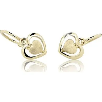 Náušnice Cutie Kids Jewellery c1604-10-x-1 Zlaté dětské náušnice na brizuru Cutie C1604 - žluté, mat – zlatý šperk ryzosti 585/1000 v Dárkovém balení s Certifikátem GBEYN-00025