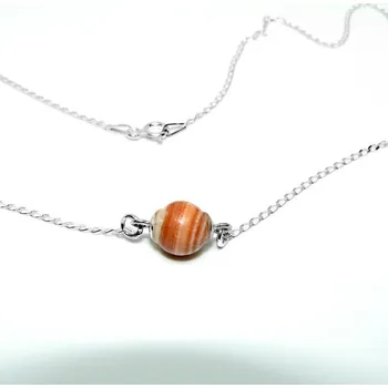 Náhrdelník Stříbrný náhrdelník přírodní jaspis - 3459 (Stříbrný řetízek s jaspisem 8 mm)