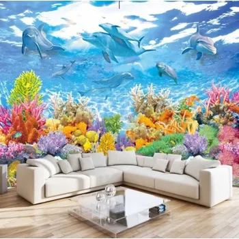 Fototapeta Solution Media 3D tapety - Delfíni na útesu MU476 6 - Samolepící tapeta - 380-450g/m2