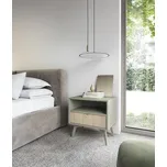 Noční stolek Forest se šuplíkem - eukalyptus / rybí kost