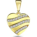 Lillian Vassago Zlatý originální přívěsek srdce se zirkony LLV98-GP066Y