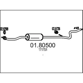 Tlumič výfuku Střední tlumič výfuku MTS 01.80500
