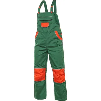 montérky Recenze CXS Pinocchio dětské montérkové kalhoty zelené/oranžové