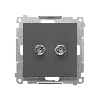 Elektrická zásuvka SIMON TASF2.01/116 Zásuvka anténní 2 násobná typ „F” (přístroj s krytem), pro jednotlivé instalace b