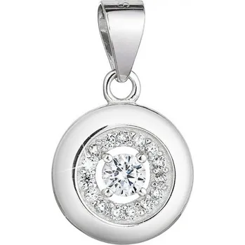 Přívěsek Stříbrný přívěsek kulatý se zirkony 14016.1